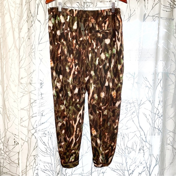 Haute Hippie brown black green print Keith silk cargo drawstring jogger pants - Picture 11 of 15